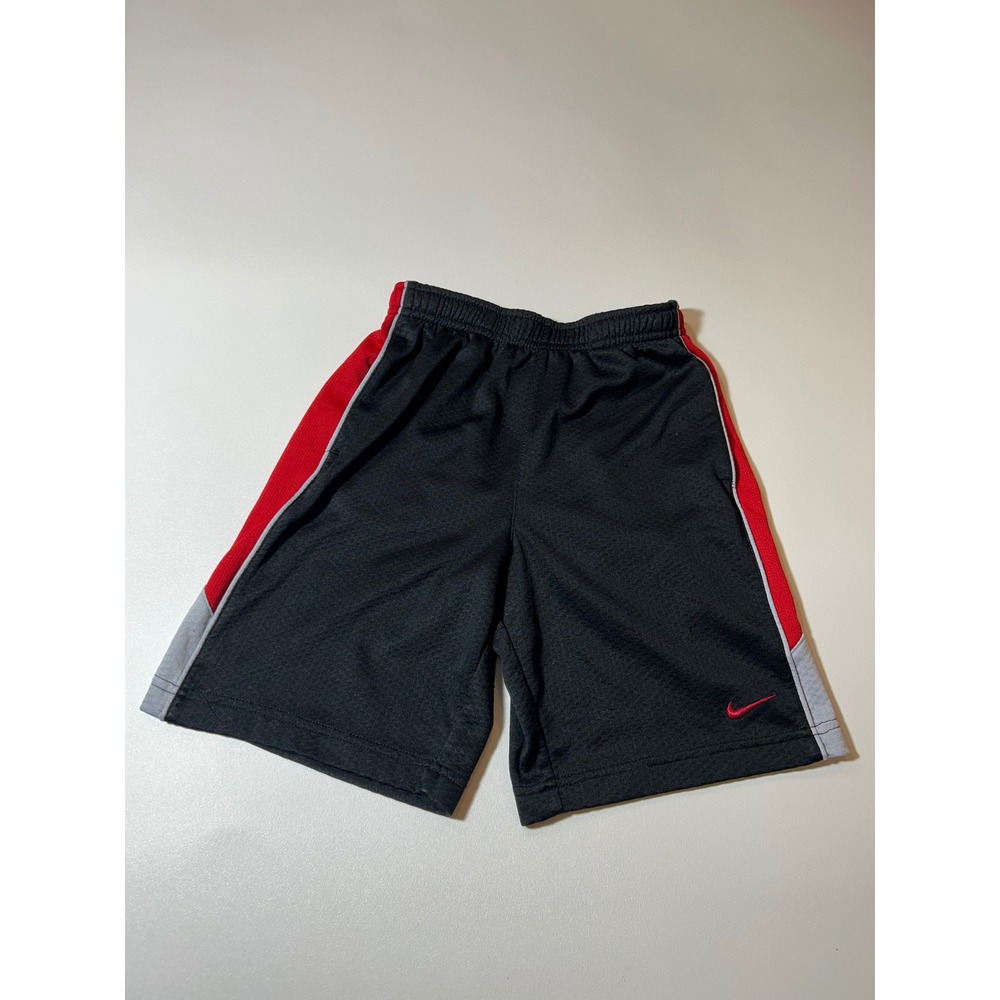 Nike Athletic Shorts Boys Size 7 Black Red Grey Dri-FIT